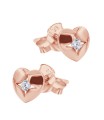 Heart CZ Star Silver Stud Earring STS-7064